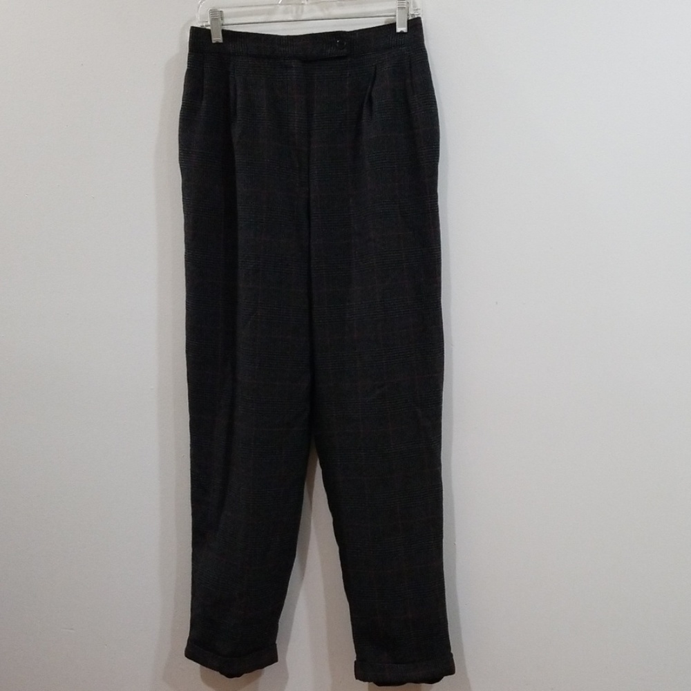 Jennifer&Grace pure new wool vintage plaid slacks